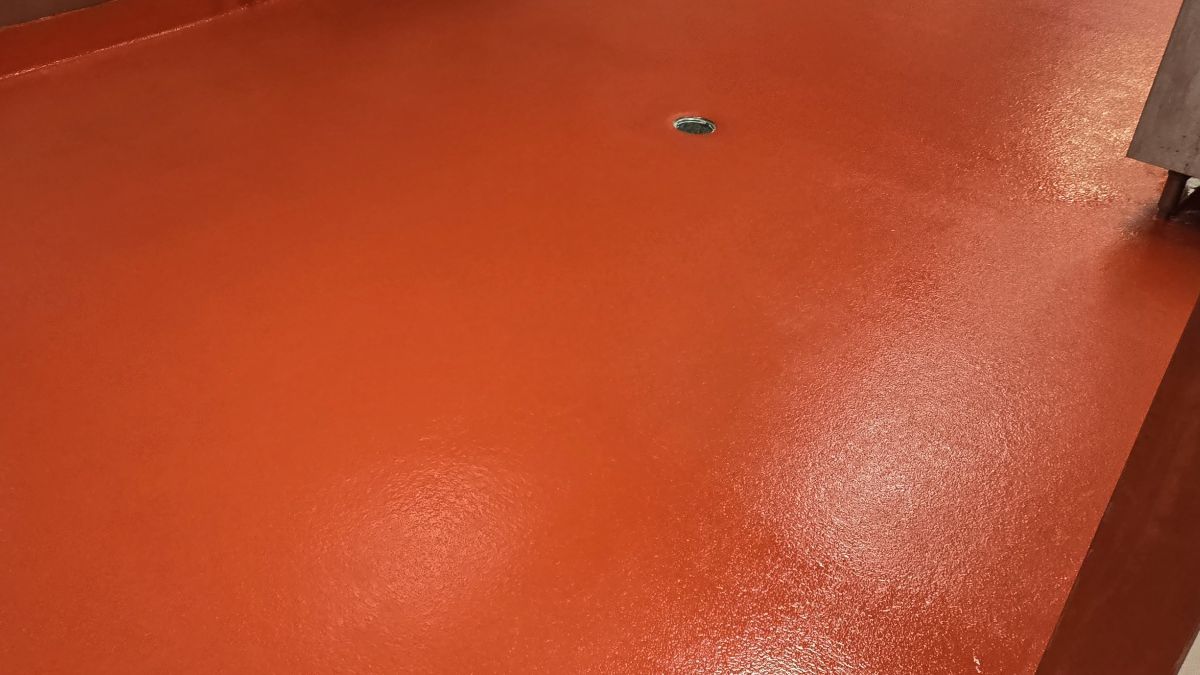 Durable antimicrobial urethane cement flooring for a commercial kitchen in Asbury Park, NJ